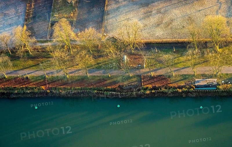 Aerial view, Datteln-Hamm canal, new Ahsedüker, Ahse, sheet pile wall, canal construction site, Hamm, Ruhr area, North Rhine-Westphalia, Germany, DE, Europe, birds-eyes view, aerial photograph, aerial photography, aerial photography, overview, bird's eye view