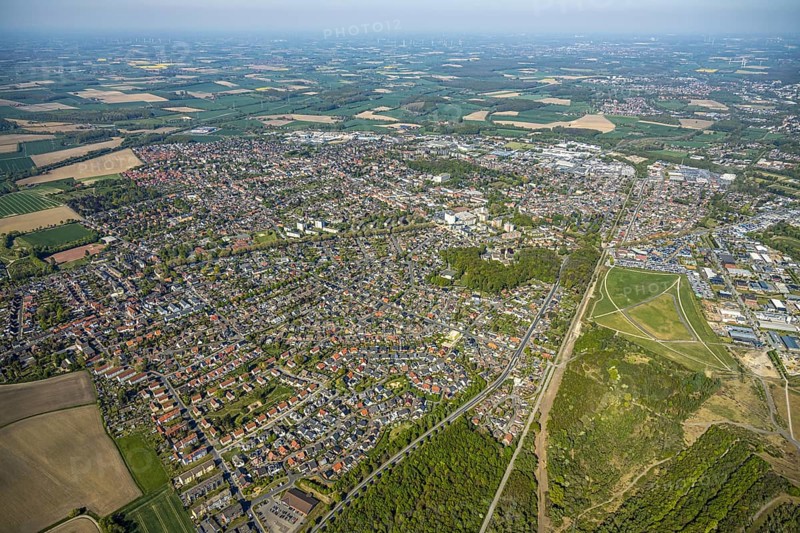 Aerial view of Bockum-Hövel, Hamm, Ruhr area, North Rhine-Westphalia, Germany, Düsseldorf, DE, Europe, aerial photo, birds-eyes view, aerial photography, aerial photography, overview, overview, bird's eye view