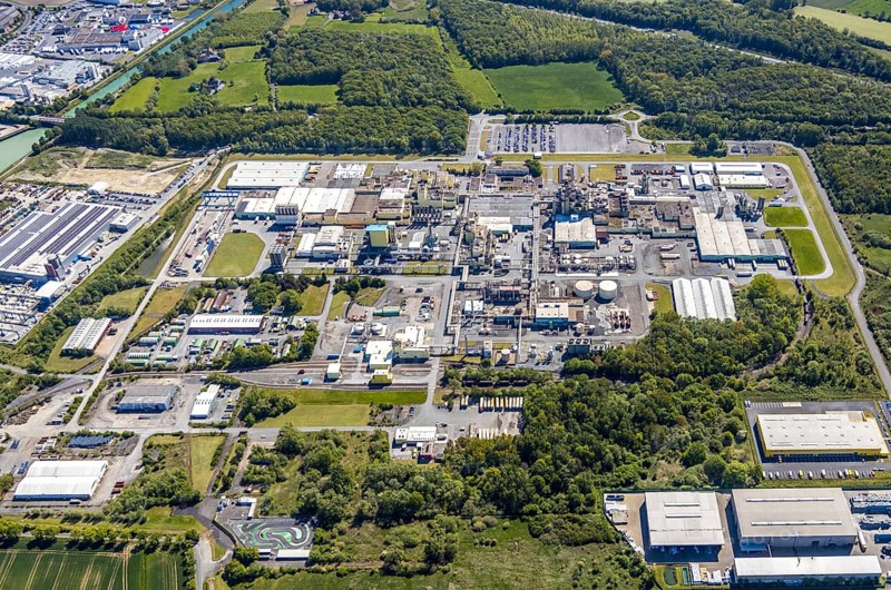 Aerial view, Uentrop DuPont plant, overview of the Dupont chemical plant, plastics plant, high-performance plastics Zytel®HTN, Hamm, Ruhr area, North Rhine-Westphalia, Germany, DE, Europe, birds-eyes view, aerial photograph, aerial photography, aerial photography, overview, bird's eye view