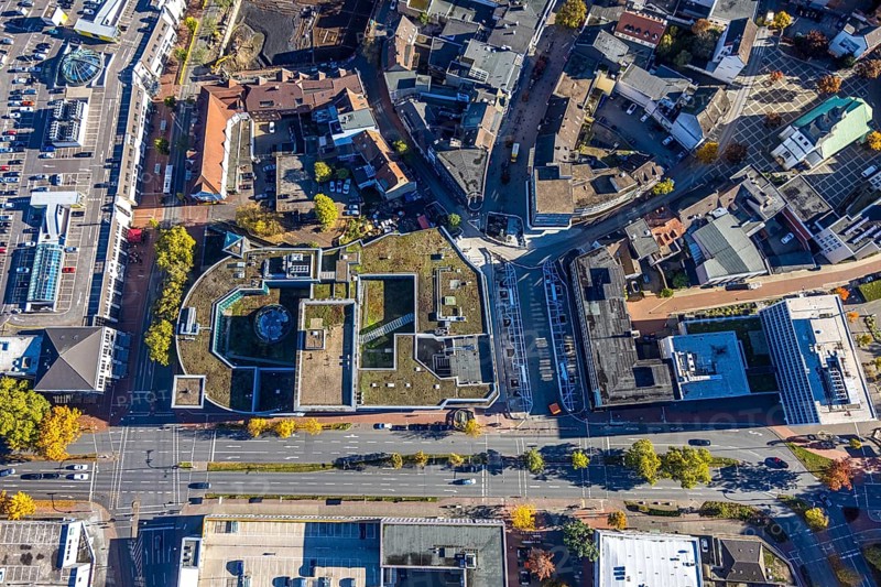 Aerial view, city gallery on Westring and construction site, Mitte, Hamm, Ruhr area, North Rhine-Westphalia, Germany, construction site, building plots, construction project, construction site, city, DE, Europe, aerial photography, aerial photography, new building, overview, birds-eyes view, overview, birds-eyes view, overview