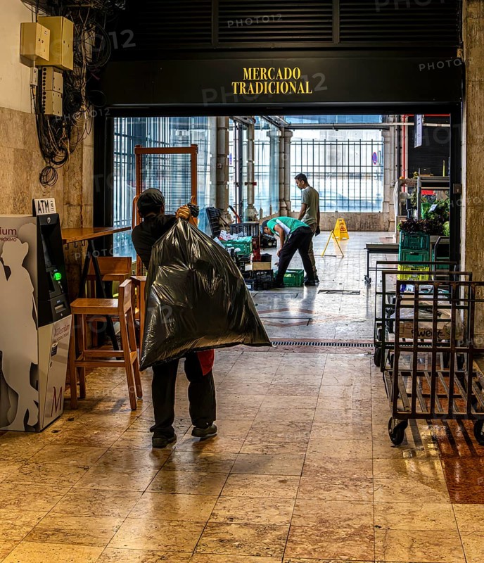 The Mercadeo da Ribeira, also known as TimeOut Market, is the best address for Portuguese specialties and international cuisine. Historic market hall at Cais do Sodré station, Lisbon, Portugal