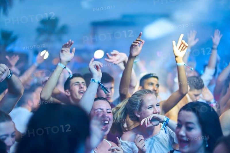 EDITORIAL and NEWS ONLY, nightlife event party guests of edm dance music DJ Afrojack performing with DJ Hardwell at Starbeach events festival Hersonissos, Crete, Greece, on 17. July 2017