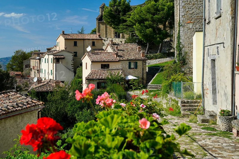 City view, Torre Civica, San Leo, Emilia-Romagna, Italy