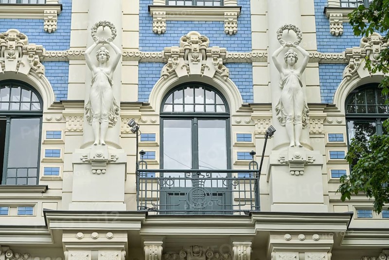 Art Nouveau residential building, Art Nouveau quarter, Strelnieku iela 4, Old Town, Riga, Latvia