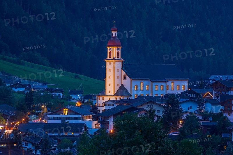 At dusk, Neustift im Stubai Valley, Stubai Valley, Stubai, Tyrol, Austria