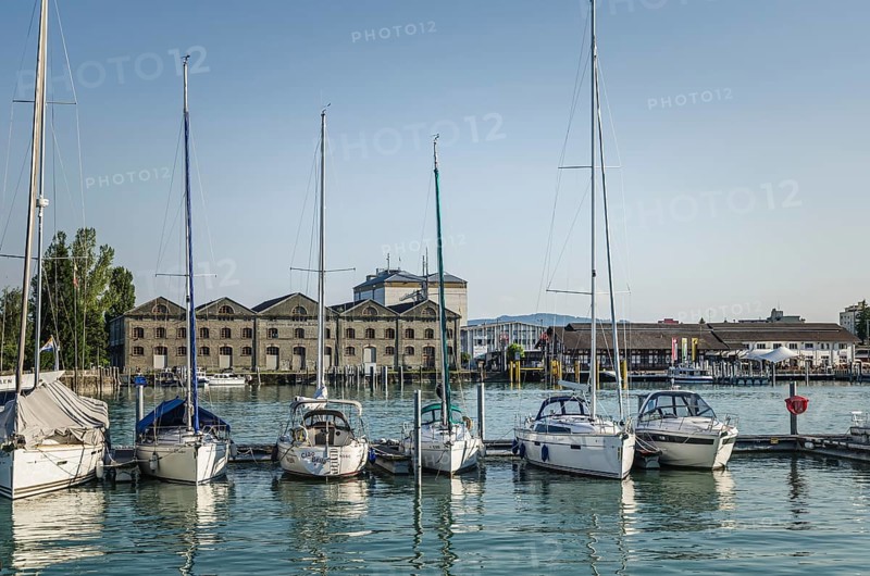 Harbour and historic granary, Romanshorn, Lake Constance, Canton of Thurgau, Switzerland