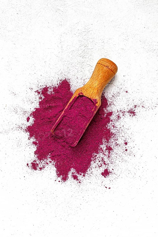 Pitaya powder, dragon fruit, freeze-dried powder, top view, no people