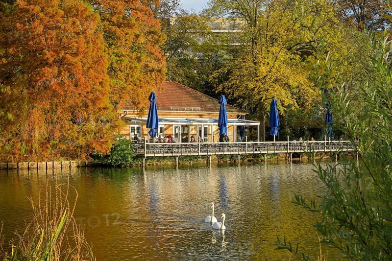 Autumn at Lietzensee, Boathouse Stella, Charlottenburg, Berlin, Germany