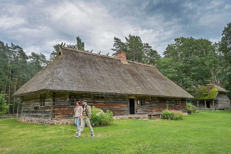 Wooden house, farmhouse, Latvian Ethnographic Open-air Museum, Brivdabas iela, Riga, Latvia