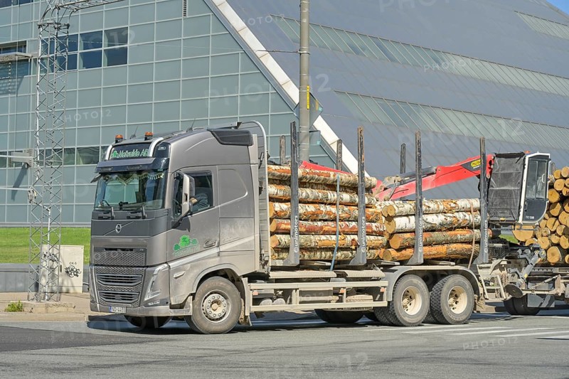 Timber truck, Latvian National Library, Riga, Latvia