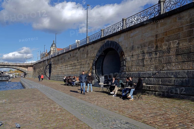Kobky former storage Cells in embankment walls on the Rasinovo nabrezi by Vltava river on October 26, 2025 in Prague, Czech republic