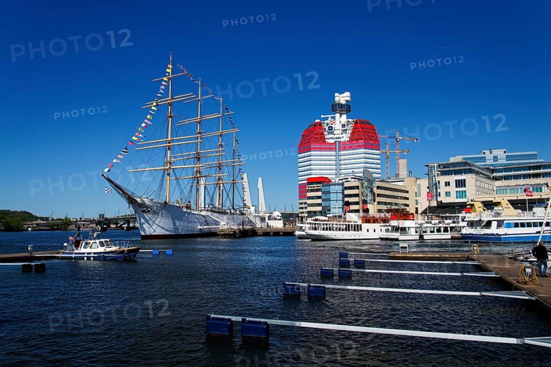 The Lilla Bommen building called Lipstick at harbor on Gota river bank on May 12, 2025 in Gothenburg, Sweden