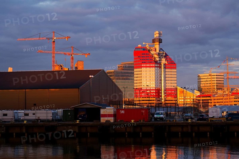 The Lilla Bommen building called Lipstick at harbor on Gota river bank on May 10, 2025 in Gothenburg, Sweden