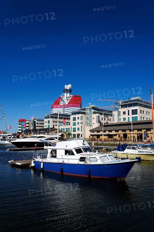 The Lilla Bommen building called Lipstick at harbor on Gota river bank on May 12, 2025 in Gothenburg, Sweden