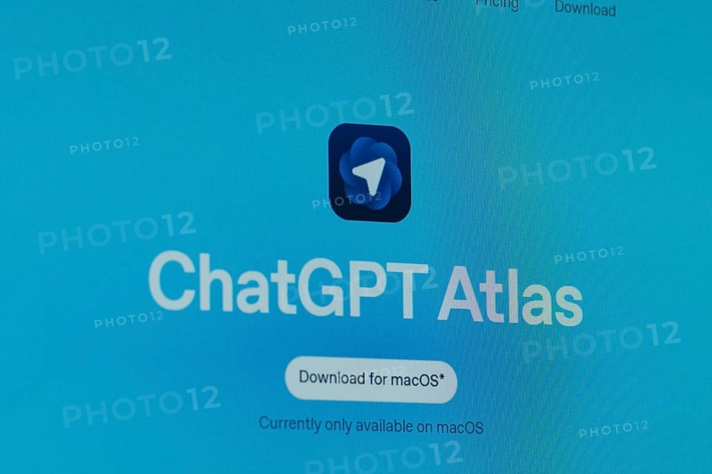 ChatGPT Atlas logo with a blue gradient background and download button