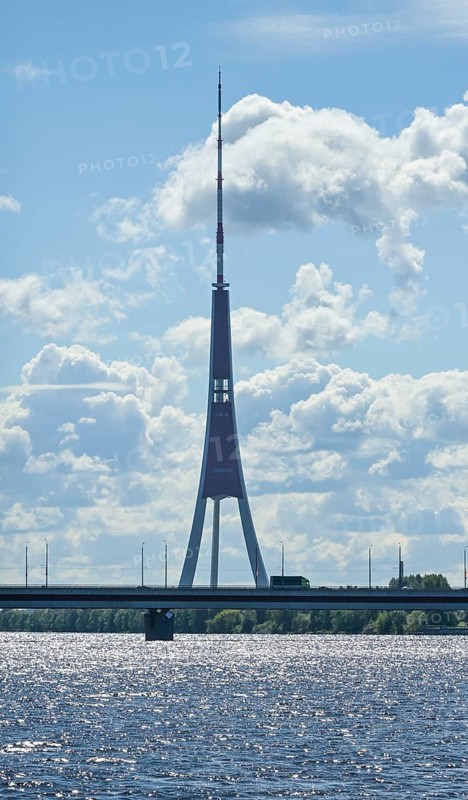 Television tower, river Düna, Riga, Latvia