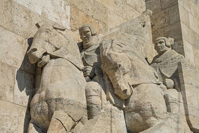 Group of Mourning Horsemen, Brothers' Cemetery, National Memorial to the Fallen of the First World War and the Latvian Independence Struggle, Riga, Latvia