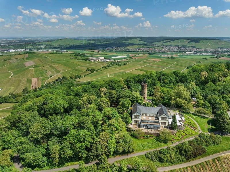 Wartberg high-altitude restaurant with Wartberg tower, Heilbronn, Baden-Württemberg, Germany, Heilbronn, Baden-Württemberg, Germany