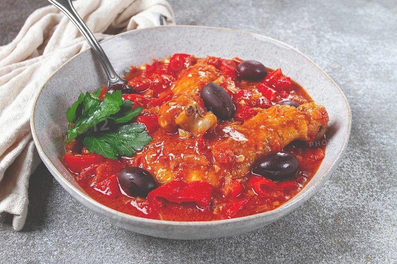 Pollo alla romana, Roman chicken, homemade, no people