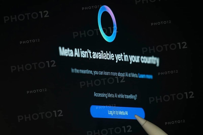 Dhaka, Bangladesh- 26 Oct 2025: A Laptop displaying the Meta AI isn't available yet in your country