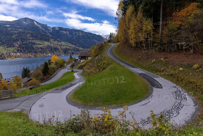 Landscape panorama, autumn, mountains, curve, Zell am See, Pinzgau