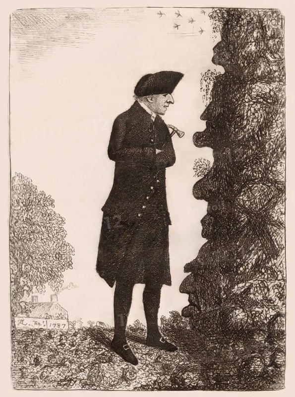 Portrait of, 1726 – 1797, Scottish geologist, agriculturalist, chemical manufacturer, naturalist and physician, the Father of Modern Geology, digitally edited based on a sketch by John Kay