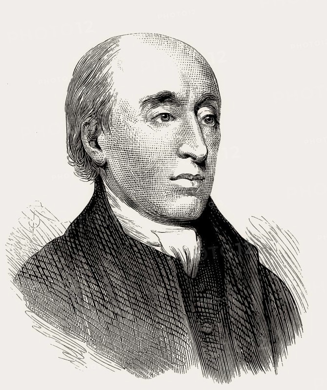 Portrait of James Hutton, 1726 – 1797, Scottish geologist, agriculturalist, chemical manufacturer, naturalist and physician, the Father of Modern Geology, digitally edited