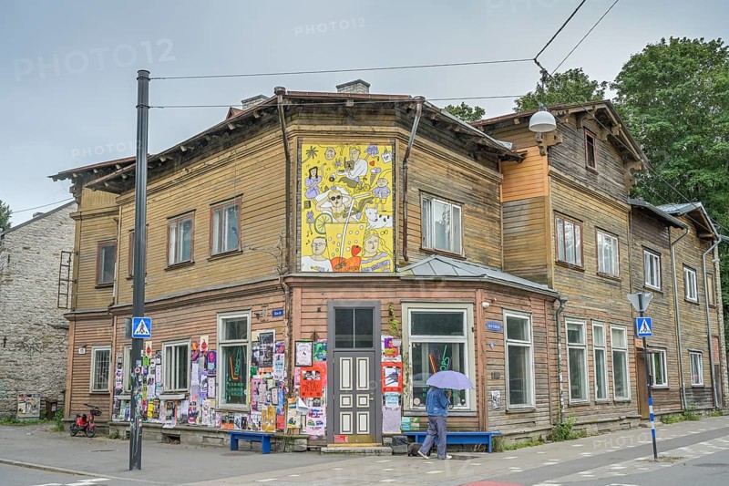 Residential house, old wooden house, Kalamaja district, Tallinn, Estonia