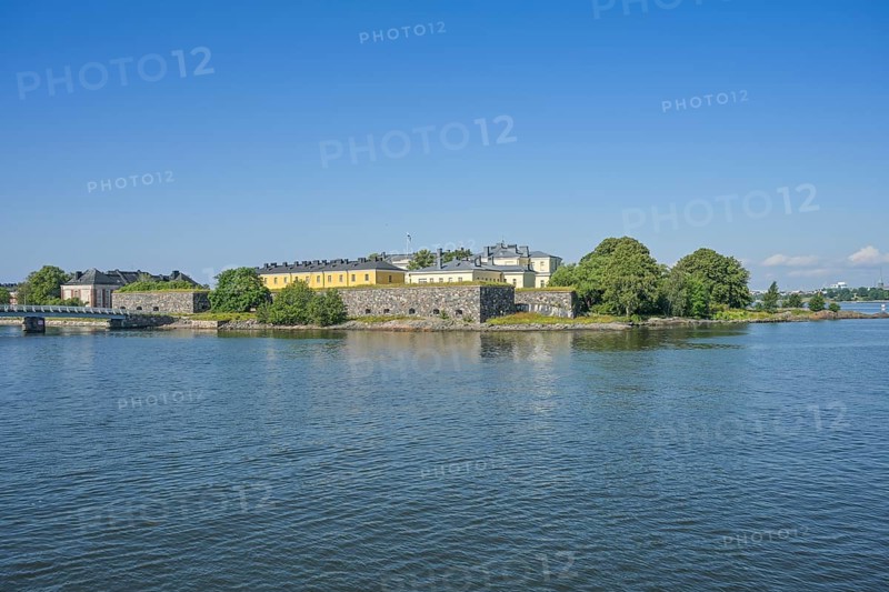 Buildings on Pikku-Musta Island, Suomenlinna Island Sea Fortress, Helsinki, Finland