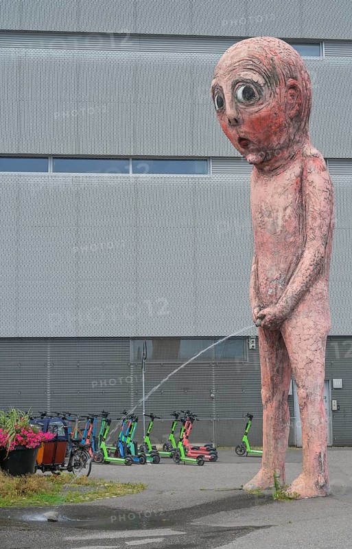 Sculpture by Tommi Toiya, Bad Bad Boy, Hietasaarenkuja, Helsinki, Finland