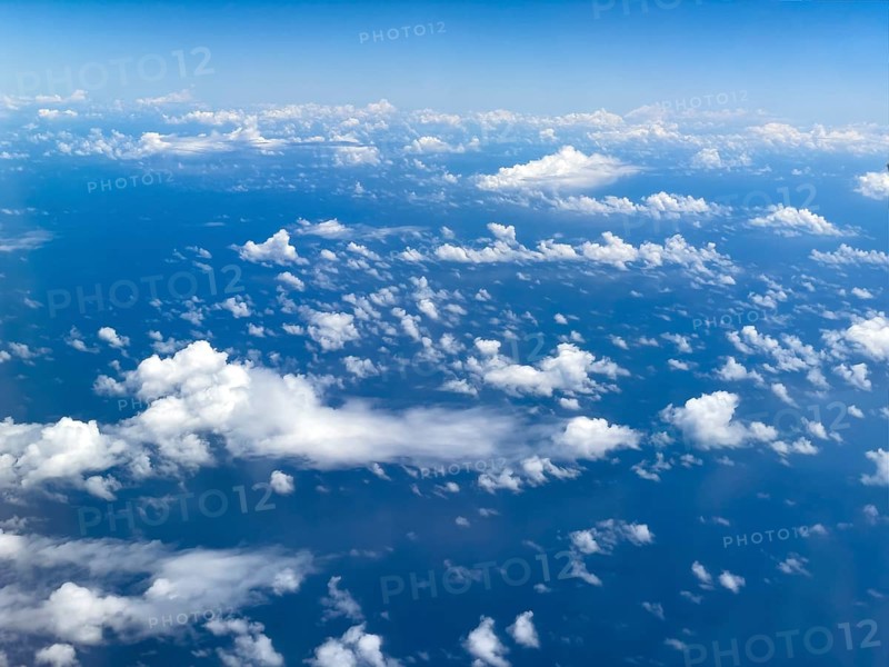 View from airplane of white light cluster cloud Cirrocumulus cloud, international