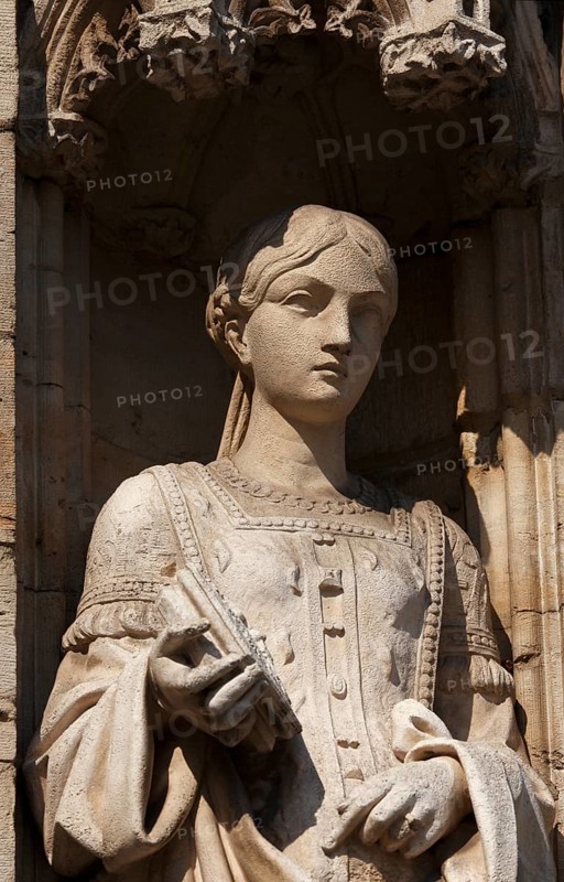 Sculpture at City Hall on Grand Place, Brussels, Belgium