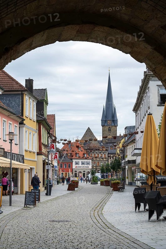 Pedestrian Zone, Innere Bamberger Straße, Catholic Parish Church of the Assumption of Mary, Deutsche Korbstadt, Lichtenfels, Upper Franconia, Franconia, Bavaria, Germany