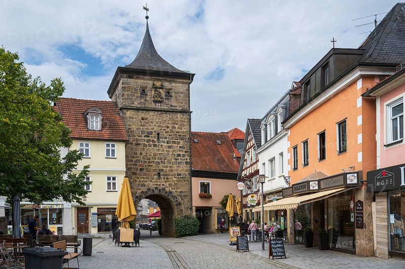 Unteres Tor, Bamberger Tor, pedestrian zone, Innere Bamberger Straße, Deutsche Korbstadt, Lichtenfels, Upper Franconia, Bavaria, Germany
