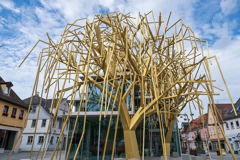 Archive of the Future, architectural art object by architect Peter Haimerl, Deutsche Korbstadt, Lichtenfels, Upper Franconia, Franconia, Bavaria, Germany