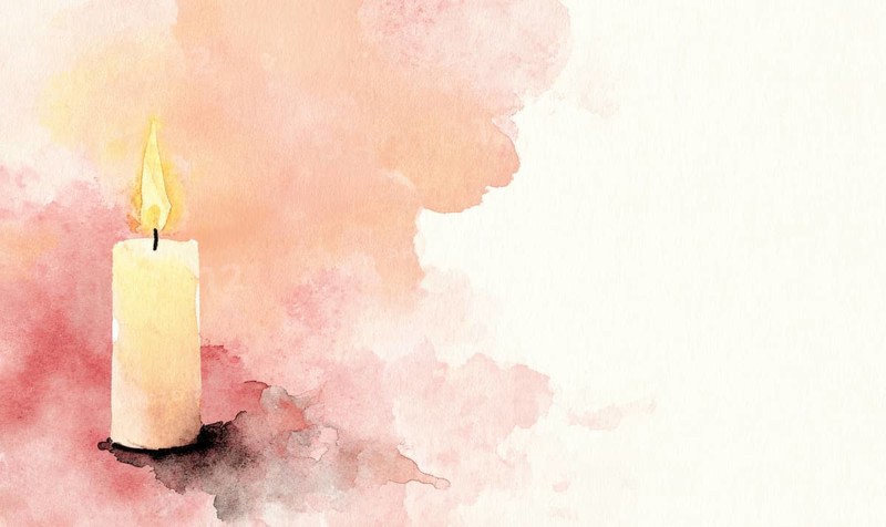 A candle is lit in a painting with a pink background. The candle is the main focus of the painting, and it creates a warm and cozy atmosphere. AI generated