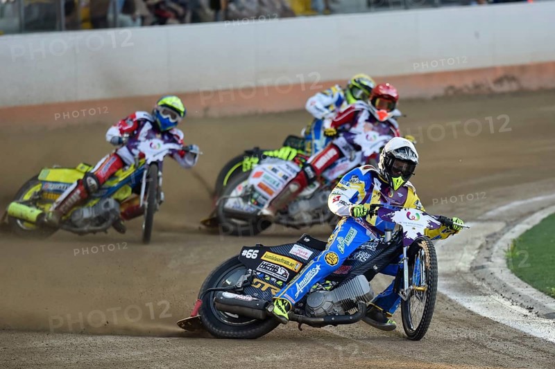 WROCLAW, POLAND - JULY 29, 2017: Speedway couple turnament race Denmark - Sweden during The World Games 2017. In action Fredrik Lindgren (White)