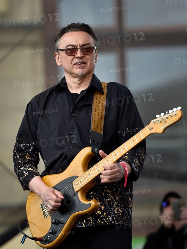 WROCLAW, POLAND - MAY 1, 2016: Leszek Cichonskil during events Guitar Guinness World Record. Over 7 thousands guitarists achieve new Guiness Record playing Hey Joe by Jimi Hendrix
