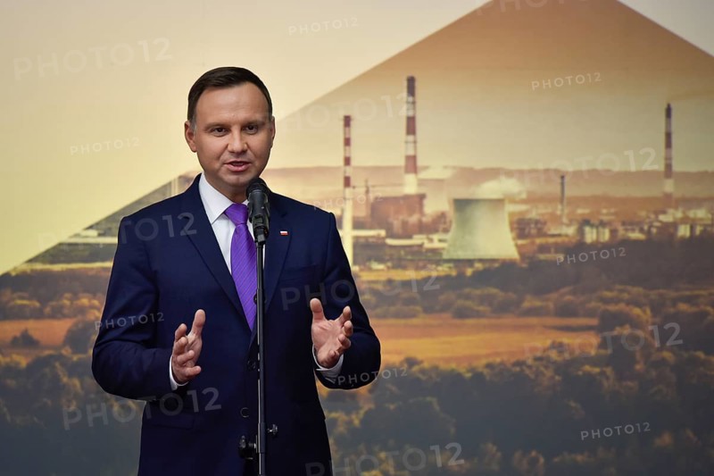 GLOGOW, POLAND - JANUARY 20, 2017: Polish President Andrzej Duda during the official opening of the new production line in Copper Smelter Glogow