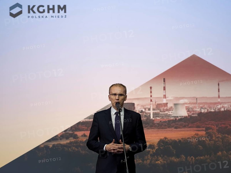 GLOGOW, POLAND - JANUARY 20, 2017: Chairman of KGHM Polska Miedz Radoslaw Domagalski-Labedzki during the official opening of the new production line in Copper Smelter Glogow
