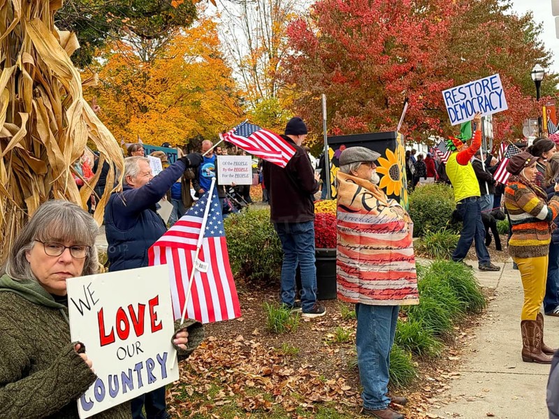 No kings protest in small town America. Saint Albans, New England, Vermont. USA
