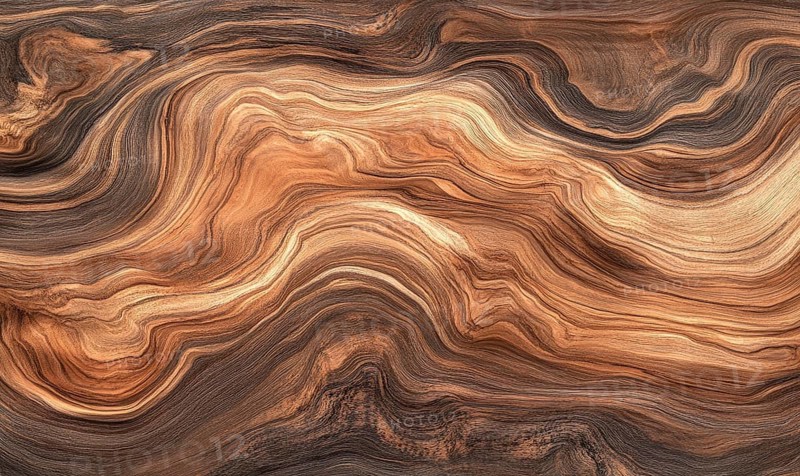 A wooden surface with a wavy pattern. The wood appears to be aged and has a natural, rustic feel to it. The texture of the wood is rough and uneven, giving it a sense of depth and character AI generated