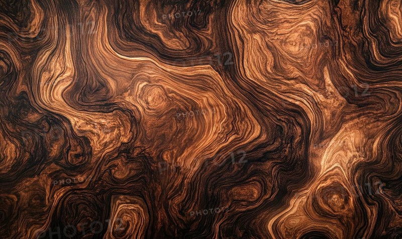 Swirling pattern in brown resembling wood grain with an organic feel AI generated