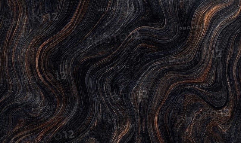 Dark swirling pattern with wood grain appearance in brown and black tones. AI generated