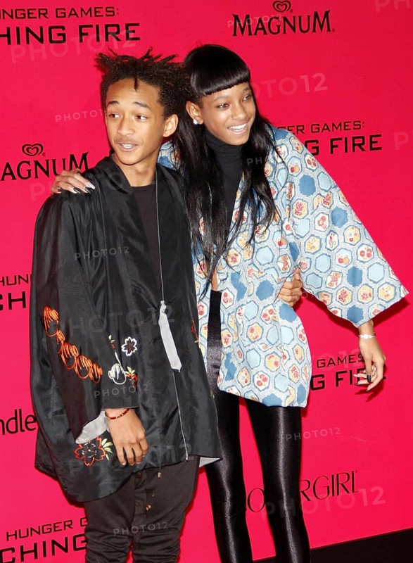Jaden Smith and Willow Smith at the Los Angeles premiere of 'The Hunger Games: Catching Fire' held at the Nokia Theatre L.A. Live in Los Angeles, USA on November 18, 2013, Los Angeles, CA, USA, Los Angeles, California, USA