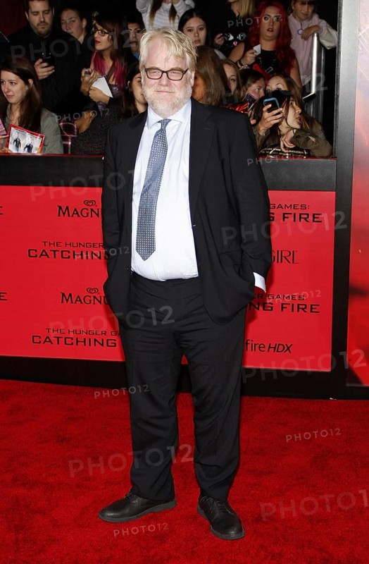 Philip Seymour Hoffman at the Los Angeles premiere of 'The Hunger Games: Catching Fire' held at the Nokia Theatre L.A. Live in Los Angeles, USA on November 18, 2013, Los Angeles, CA, USA, Los Angeles, California, USA