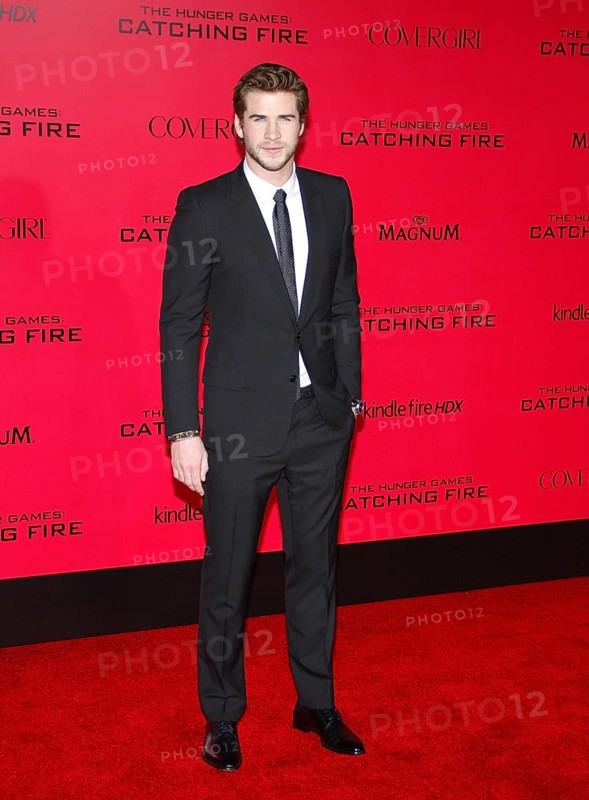 Liam Hemsworth at the Los Angeles premiere of 'The Hunger Games: Catching Fire' held at the Nokia Theatre L.A. Live in Los Angeles, USA on November 18, 2013, Los Angeles, CA, USA, Los Angeles, California, USA