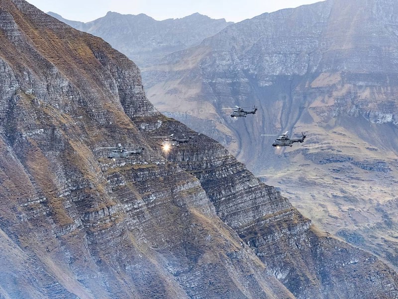 Axalp, Switzerland, airshow, demonstration, air force, army, military, Alps, mountains, combat helicopter