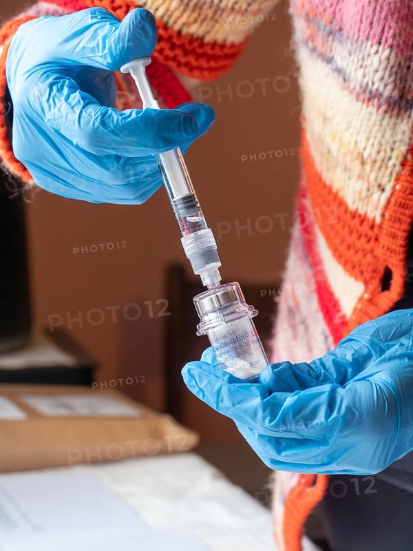 Istambul, Turkey October 21st 2025 Nurse preparing Novartis Sandostatin anti growth hormone injection medication for patient treatment