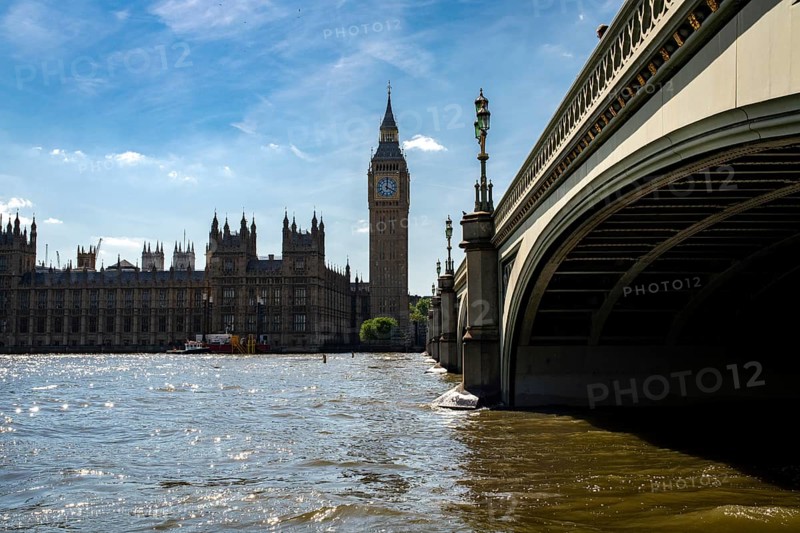 London, United Kingdom - 14 May 2025: The majestic Big Ben and Houses of Parliament as seen from the river